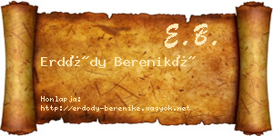 Erdődy Bereniké névjegykártya